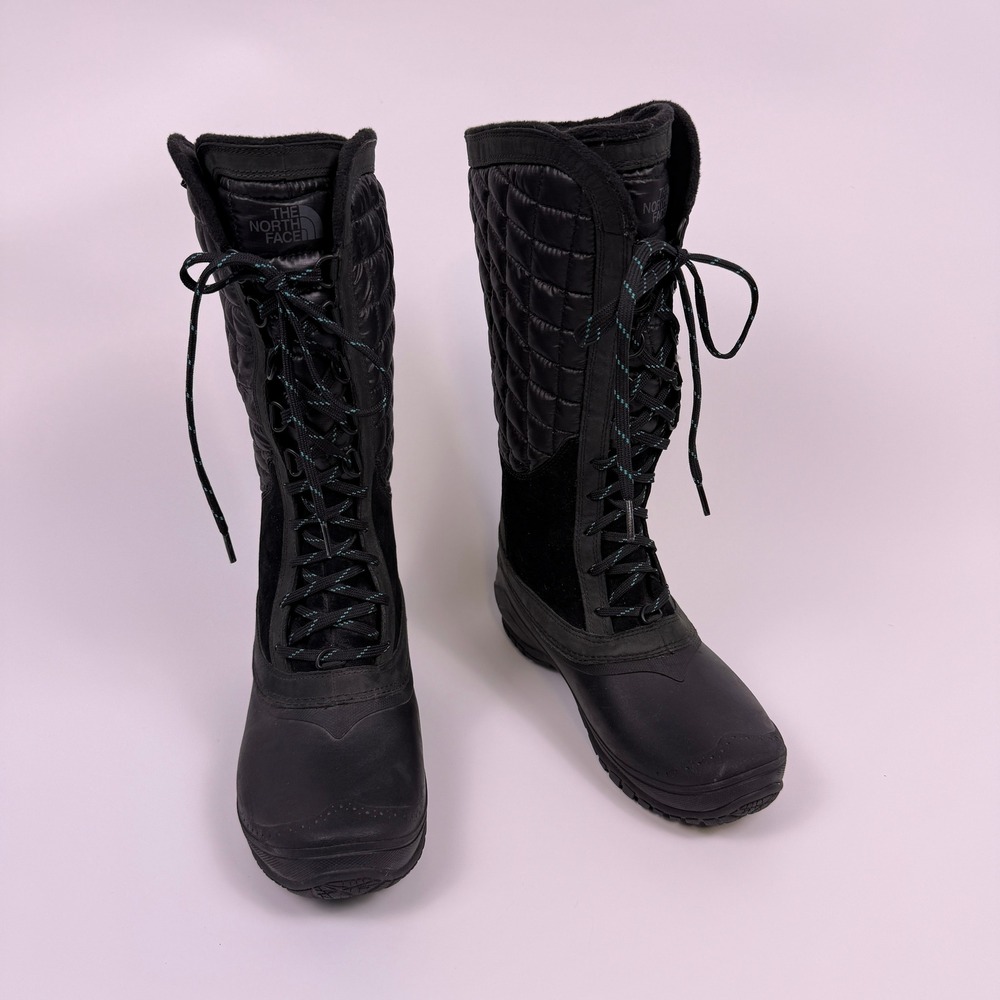 The North Face Shellista III Boots Tall Womens 8 Black Quilted ThermoBall Winter